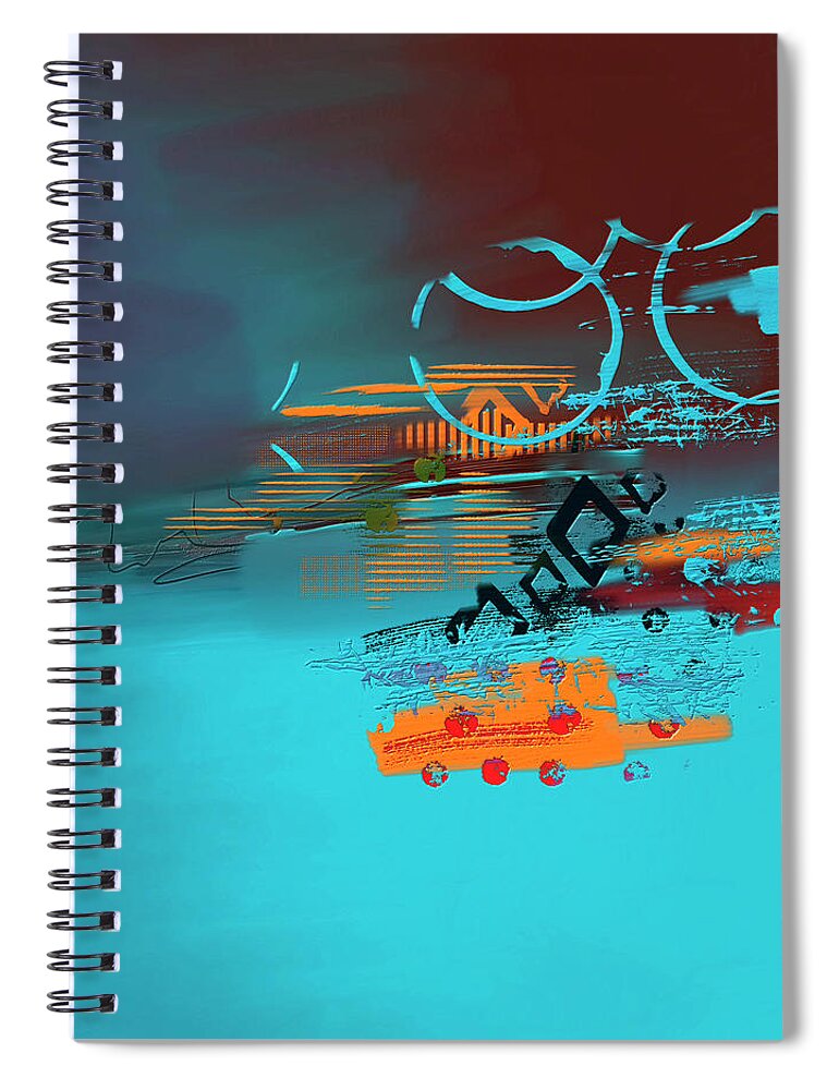 Blue Spiral Notebook featuring the digital art Free Wheelin' by Marina Flournoy