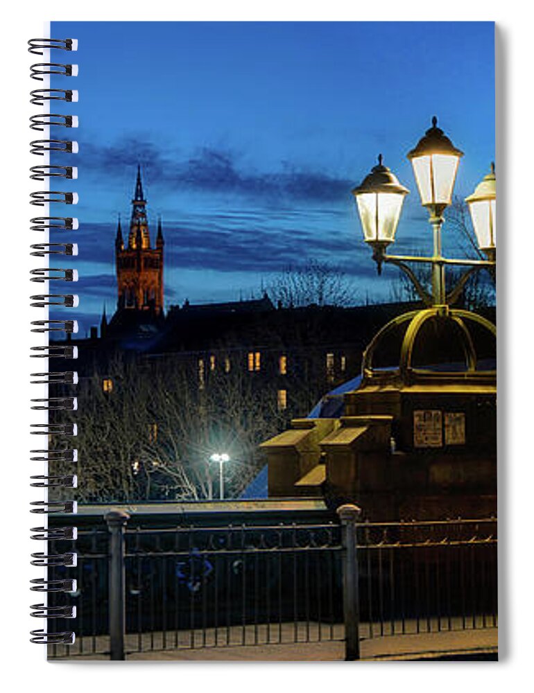 Cold Spiral Notebook featuring the photograph Freezing dusk on Kelvinbridge by Micah Offman