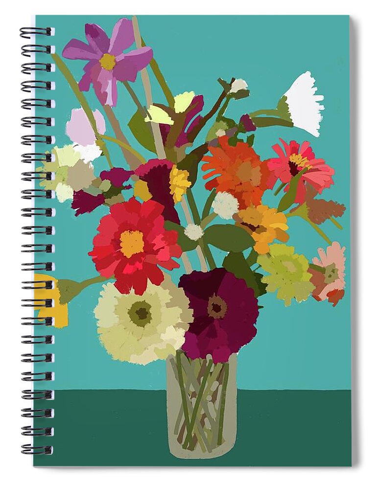Flowers Spiral Notebook featuring the painting Fresh Cut Florals by Monica Martin