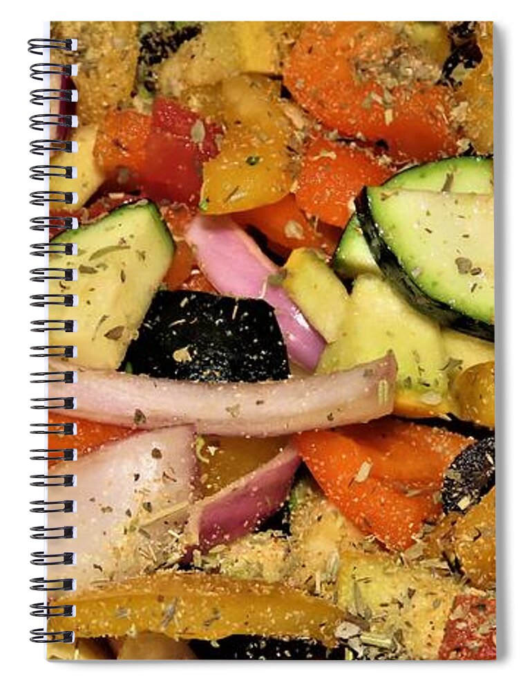 Vegetables Spiral Notebook featuring the photograph Fresh Vegetables Ready for Roasting by Linda Stern