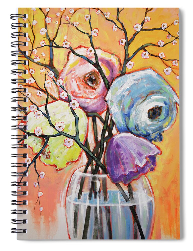 Flowers Spiral Notebook featuring the painting Freshly Picked by Amy Giacomelli