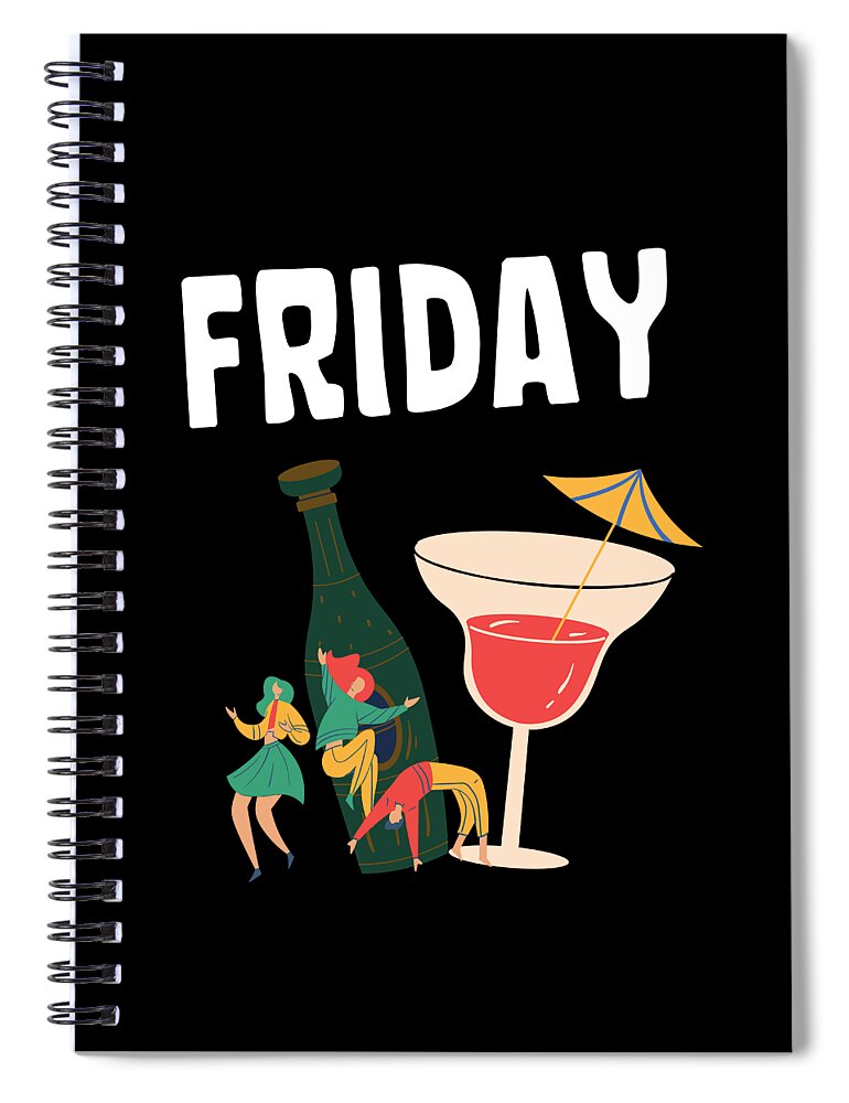 Friday Spiral Notebook featuring the mixed media Friday Night Lights by Gagster