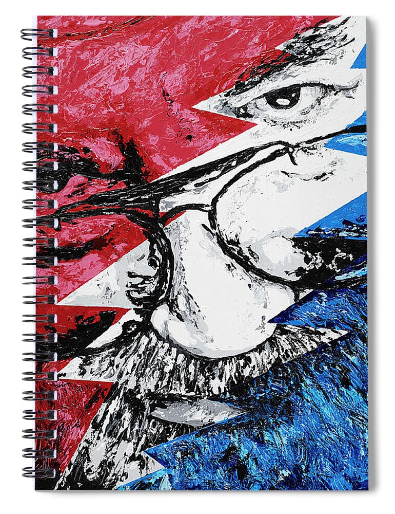 Jerry Spiral Notebook featuring the painting Friend of the devil by Steve Follman