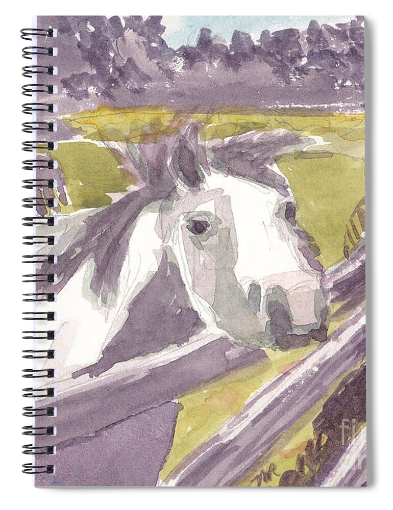 Arnold Spiral Notebook featuring the painting Friendly Welsh Pony by Maryland Outdoor Life