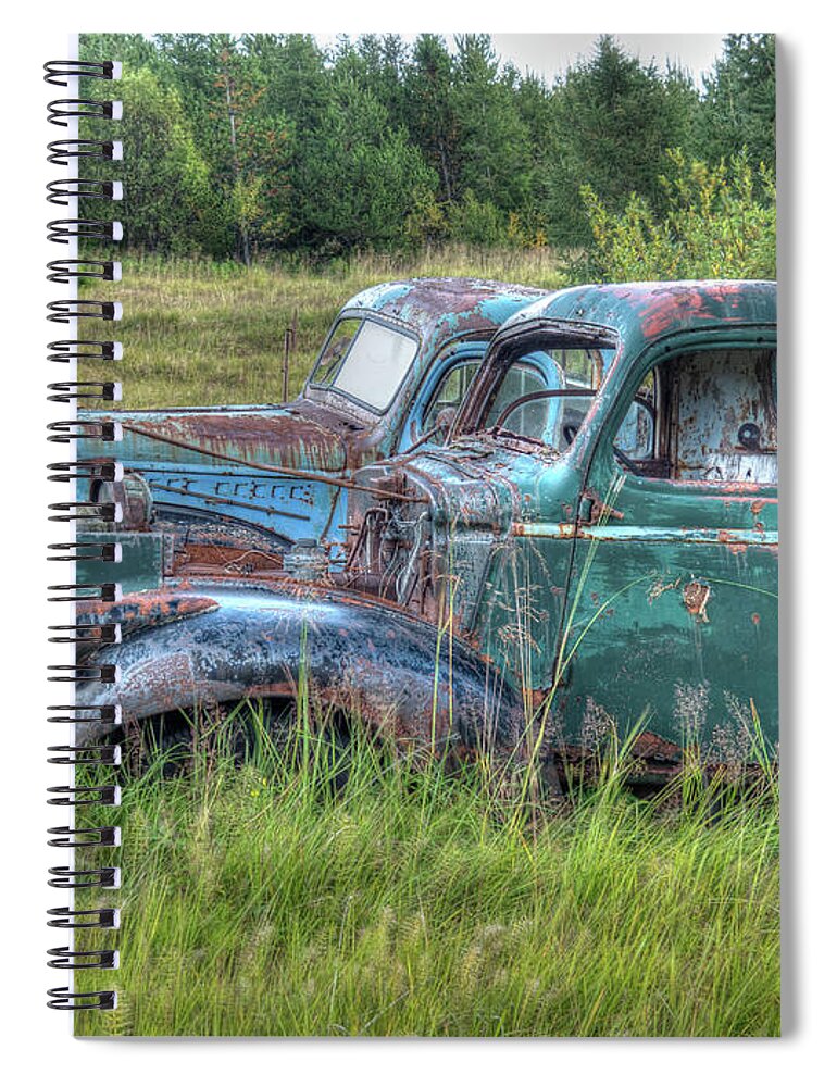 Ford Chevy Spiral Notebook featuring the photograph Friends in Retirement by Kristia Adams