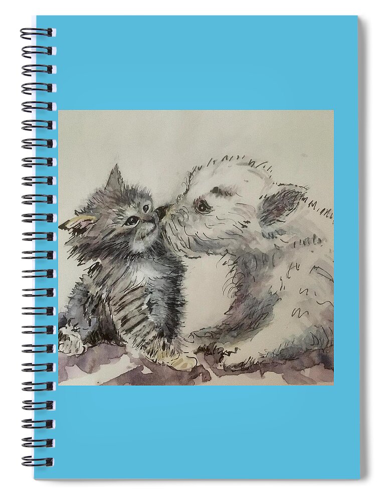 Pets Spiral Notebook featuring the painting Friends by Maxie Absell