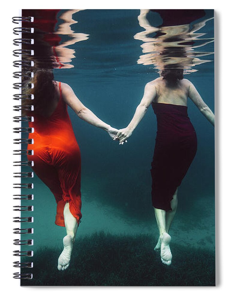 Underwater Spiral Notebook featuring the photograph Friendship by Gemma Silvestre