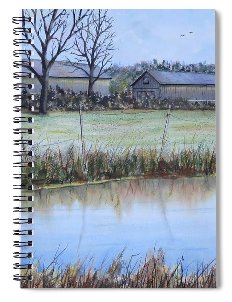 Pond Spiral Notebook featuring the painting Frog Hollow Pond by Joseph Burger