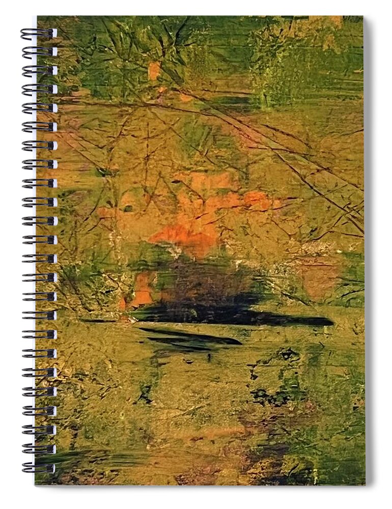 Abstract Spiral Notebook featuring the painting From A Distance by Sandra Lee Scott