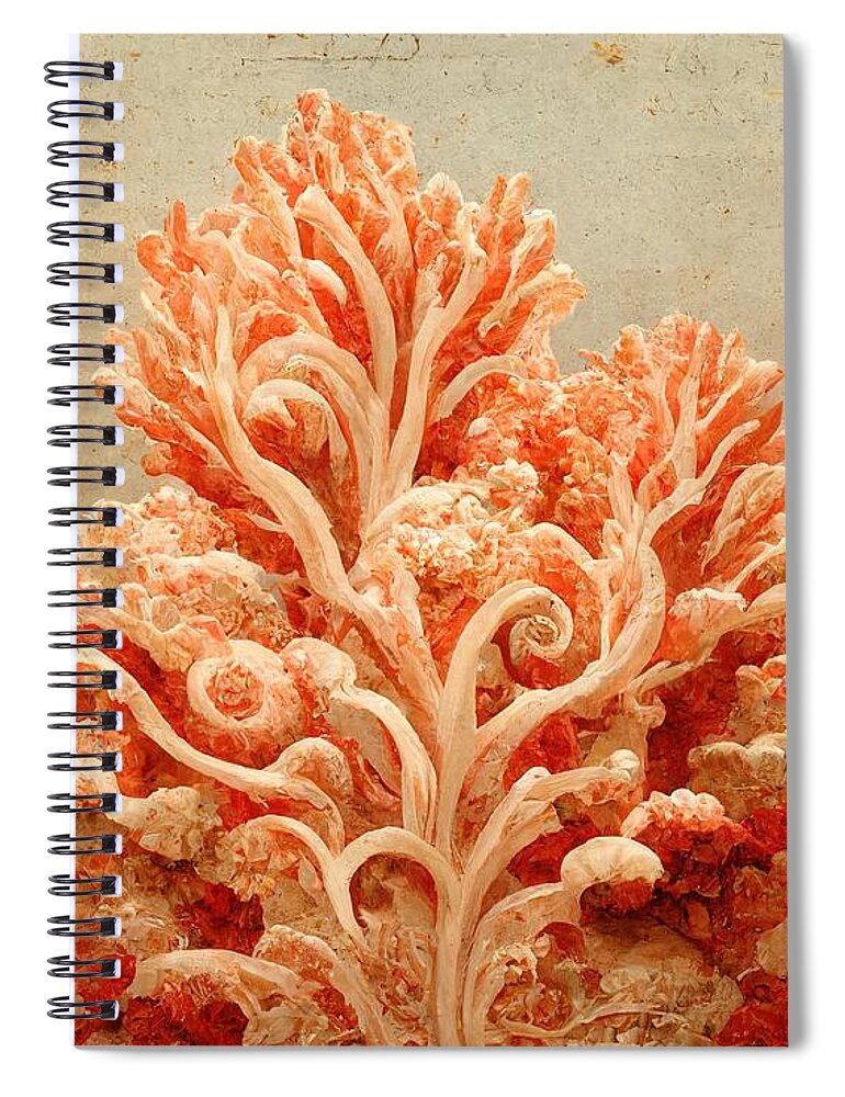 Coral Spiral Notebook featuring the digital art From the Depths by Nickleen Mosher