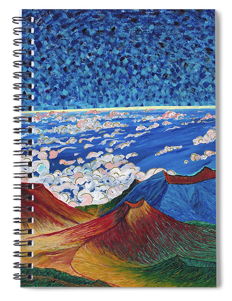 Mauna Kea Spiral Notebook featuring the painting A view from the summit. Mauna Kea, Island of Hawai'i. by ArtStudio Mateo