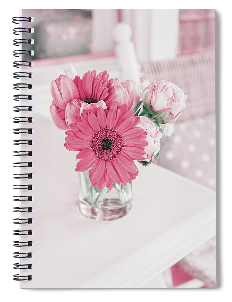 Gerbera Daisy Spiral Notebook featuring the photograph Front Porch Flowers 1 by Marianne Campolongo