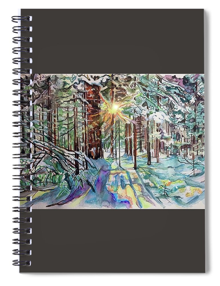 Landscape Spiral Notebook featuring the painting Frosted Heart by Try Cheatham