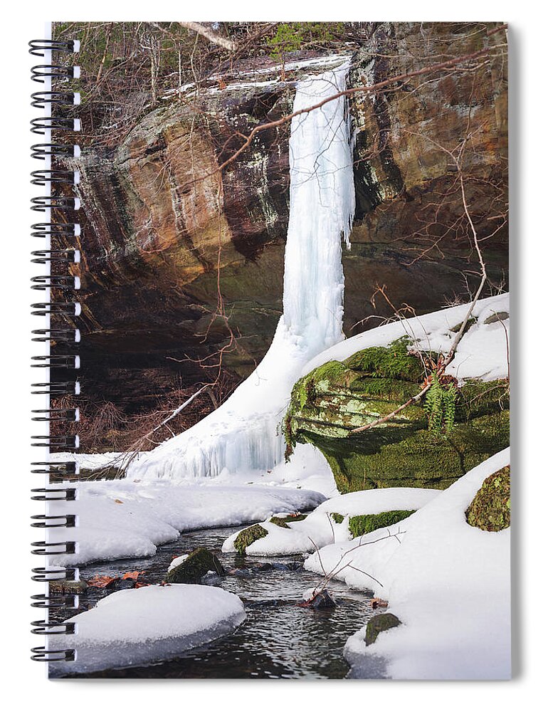 Waterfall Spiral Notebook featuring the photograph Frozen Falls by Grant Twiss