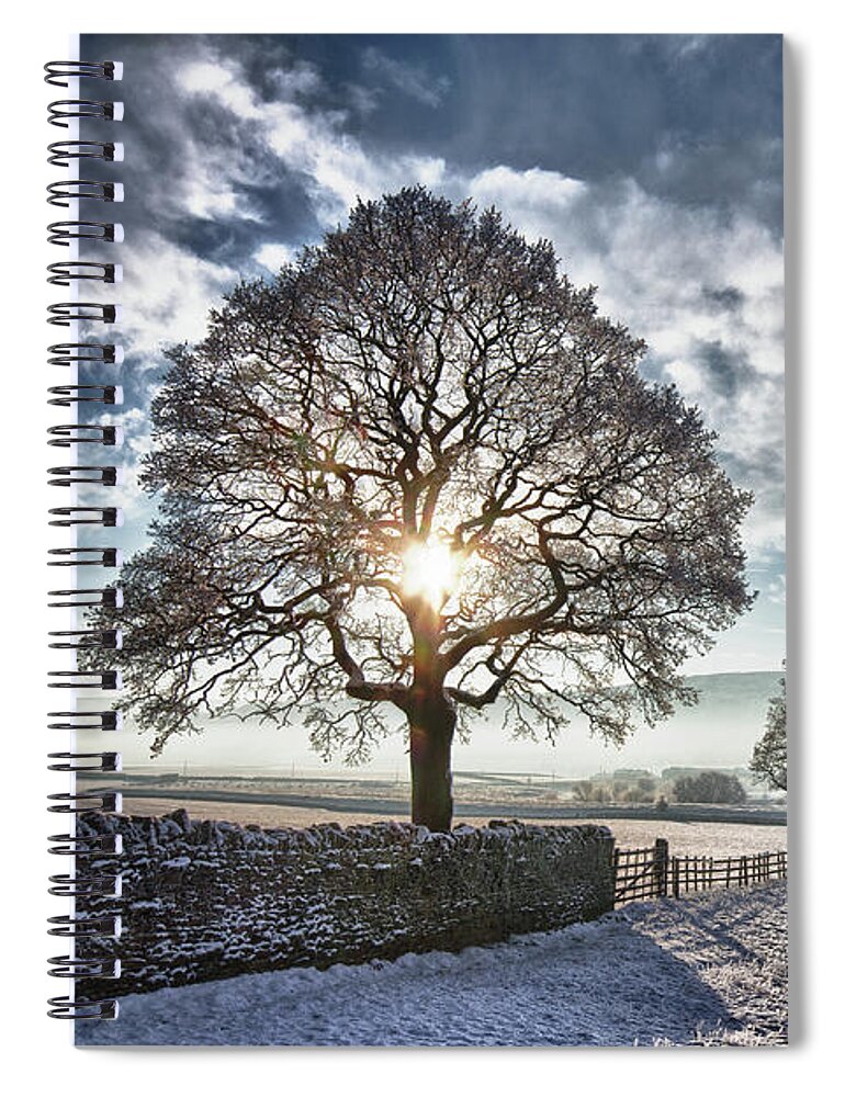 Uk Spiral Notebook featuring the photograph Frozen In Line, Aire Valley by Tom Holmes Photography