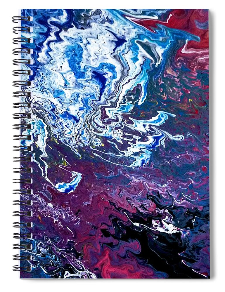 Purple Spiral Notebook featuring the painting Frozen Sky by Anna Adams