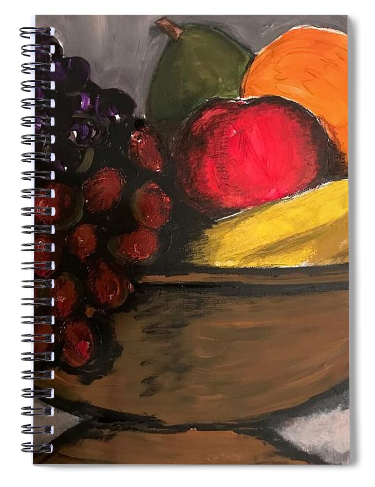  Spiral Notebook featuring the pastel Fruit 2 by Angie ONeal