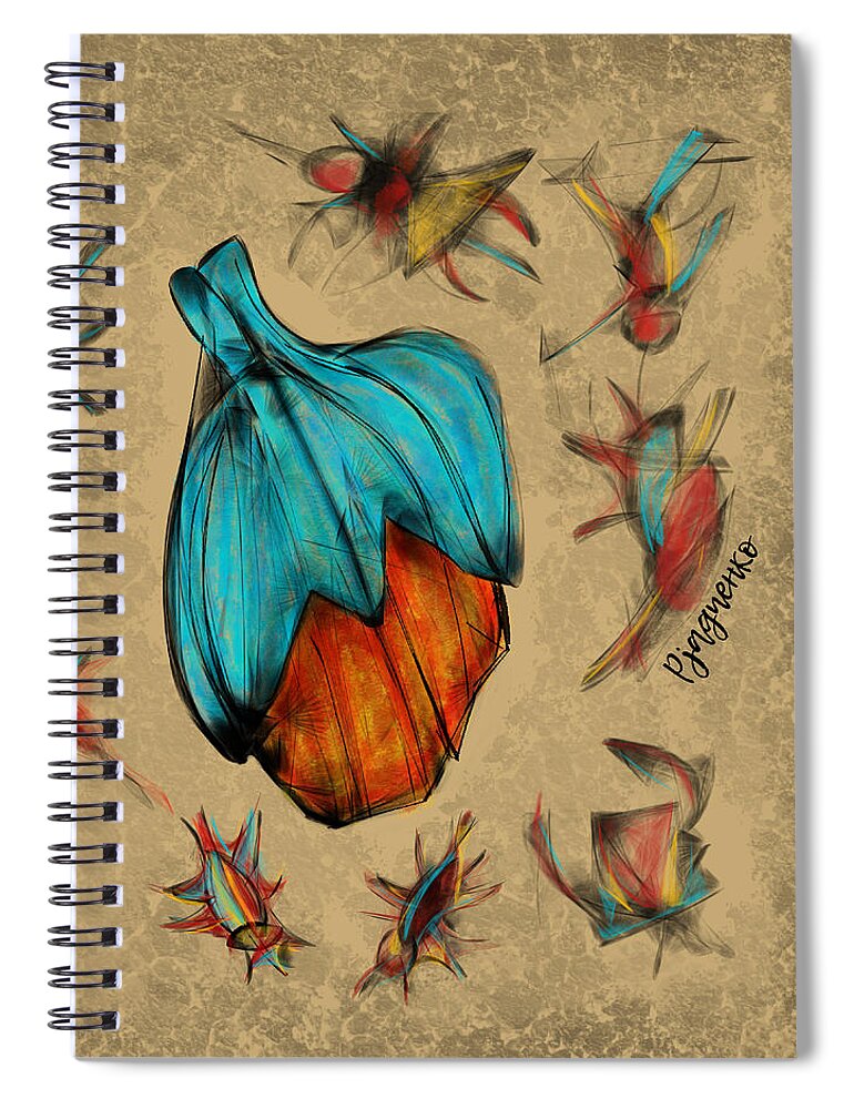 Fruit Spiral Notebook featuring the digital art Fruit #12 by Ljev Rjadcenko