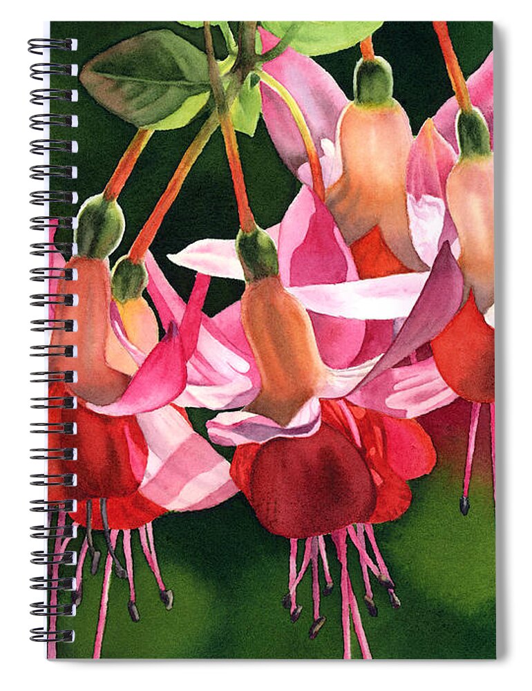 Fuchsia Spiral Notebook featuring the painting Fuchsia by Espero Art