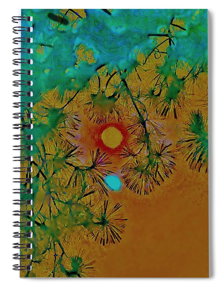  Spiral Notebook featuring the digital art Full Moon One by Glenn Hernandez