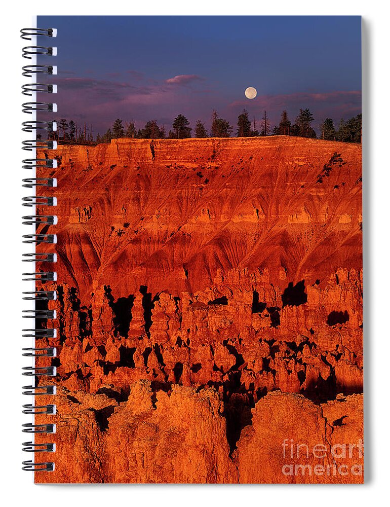 Dave Welling Spiral Notebook featuring the photograph Full Moon Silent City Bryce Canyon National Park Utah by Dave Welling