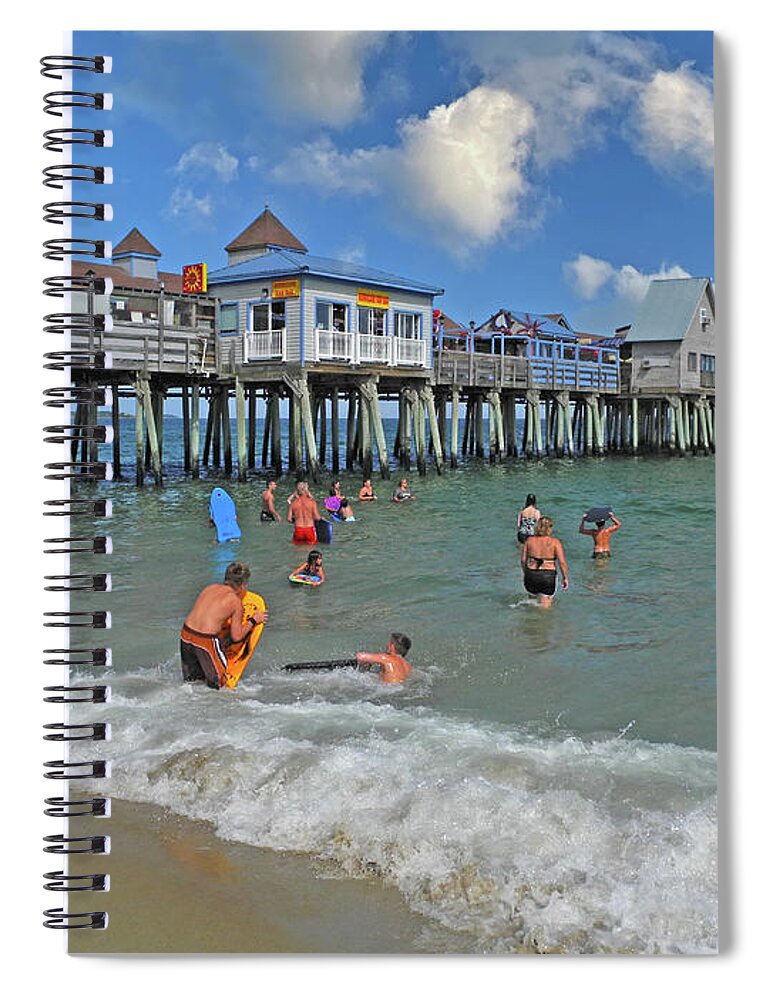 Old Orchard Beach Spiral Notebook featuring the photograph Fun at Old Orchard Beach by Lynda Lehmann