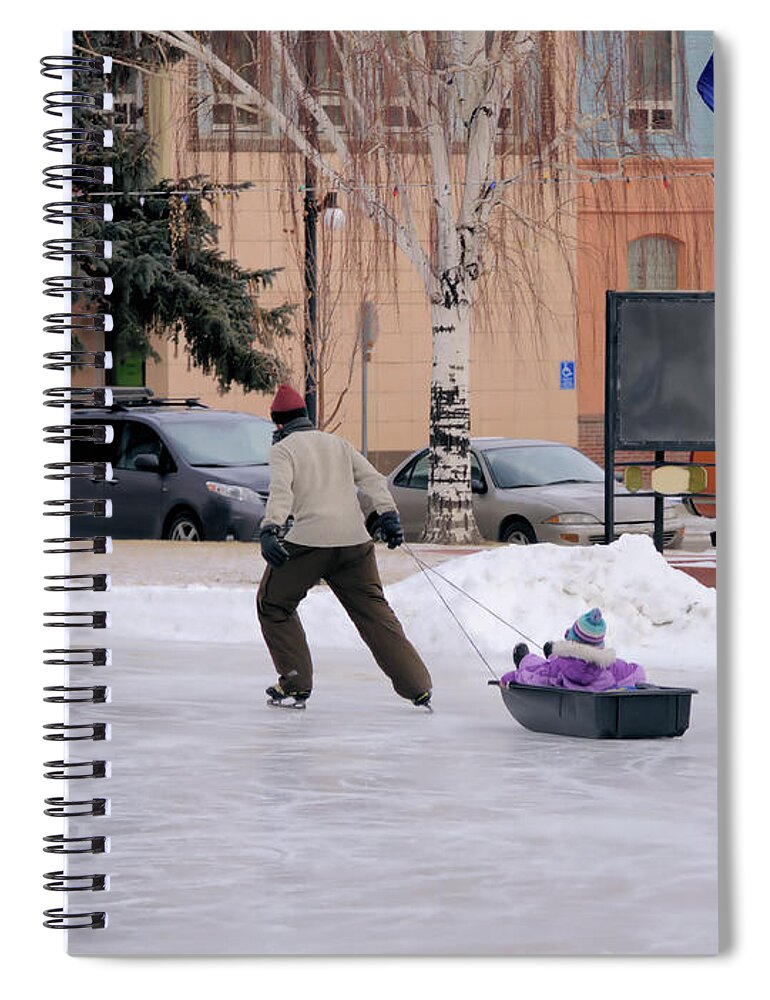 Wintertime Spiral Notebook featuring the photograph Fun for Baby by Kae Cheatham