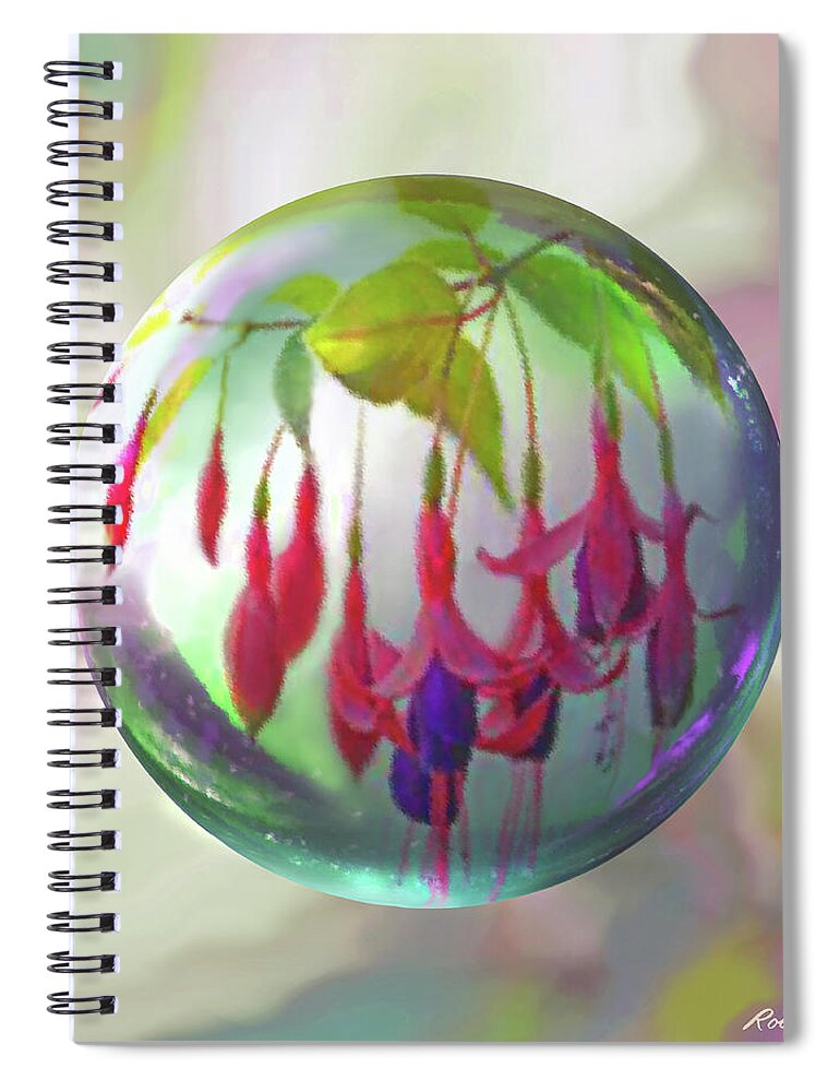Fuchsia Spiral Notebook featuring the painting Fuschia Say by Robin Moline