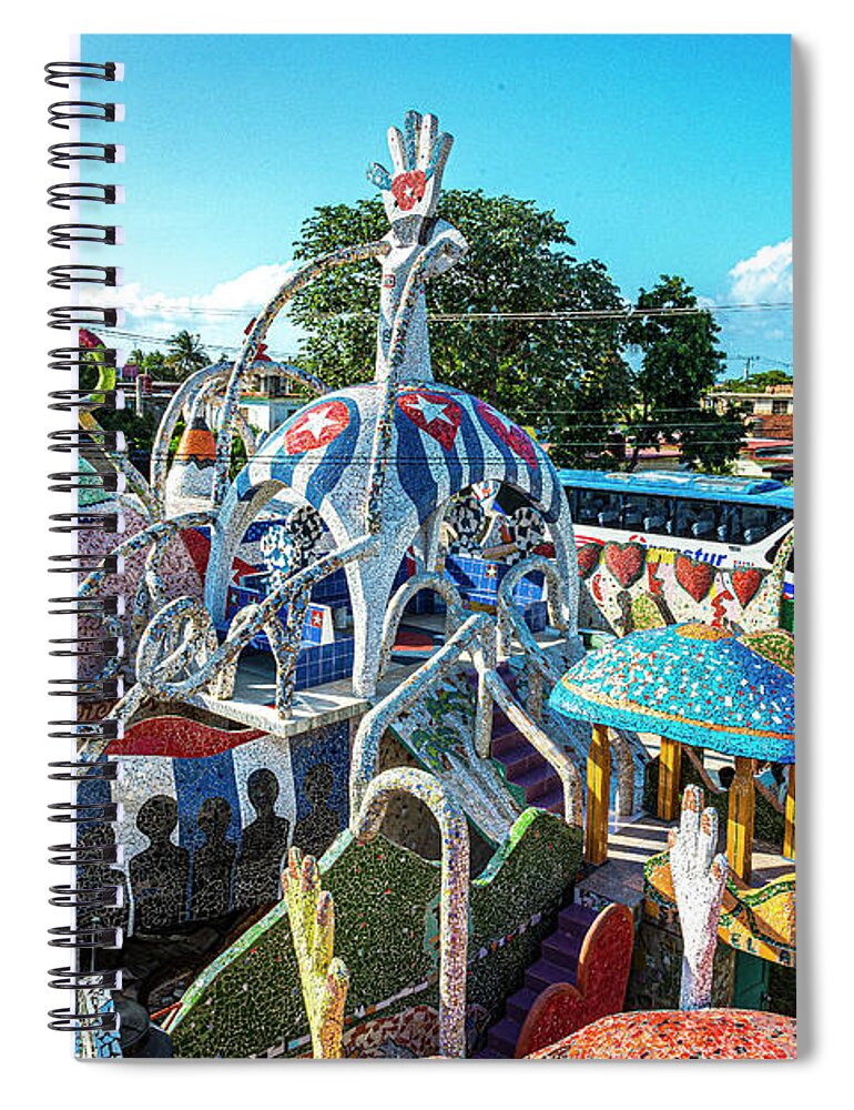 © 2015 Lou Novick All Rights Reversed Spiral Notebook featuring the photograph Fusterlandia 5 by Lou Novick
