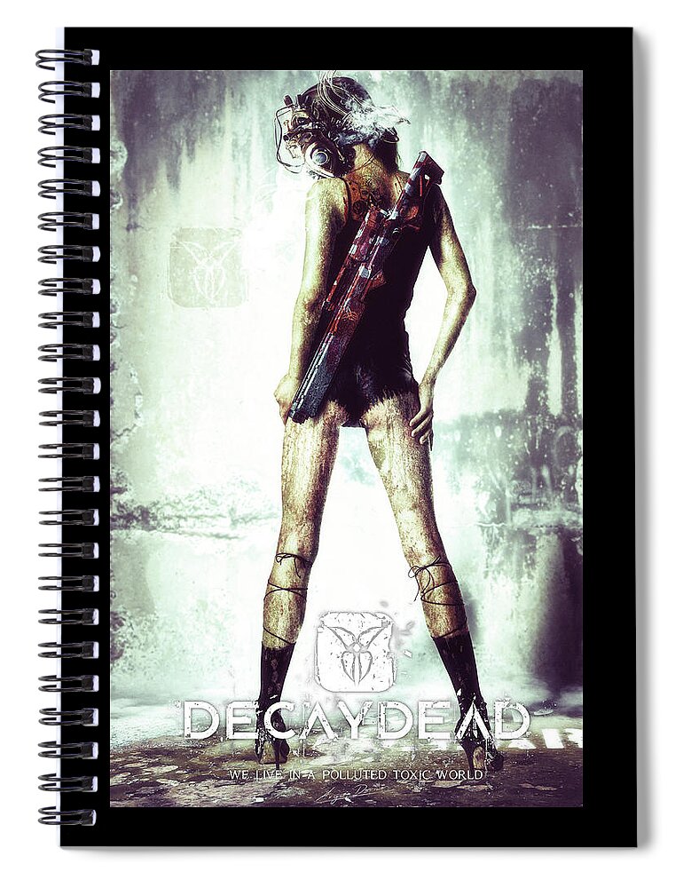 Argus Dorian Spiral Notebook featuring the digital art Future Cyber Assassin by Argus Dorian