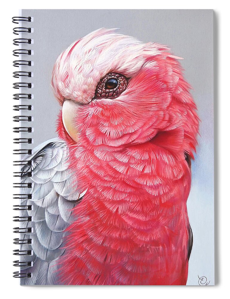 Rose-breasted Cockatoo Spiral Notebook featuring the pastel Galah by Elena Kolotusha