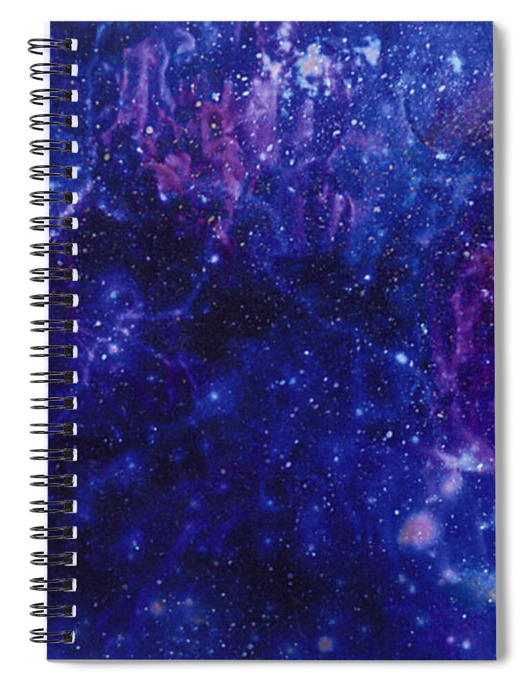Galaxy Spiral Notebook featuring the digital art Galaxy Blues by Mary J Winters-Meyer