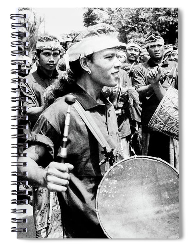 Gamelan Spiral Notebook featuring the photograph The Beat Of Paradise - Gamelan Ensemble, Bali, Indonesia by Earth And Spirit