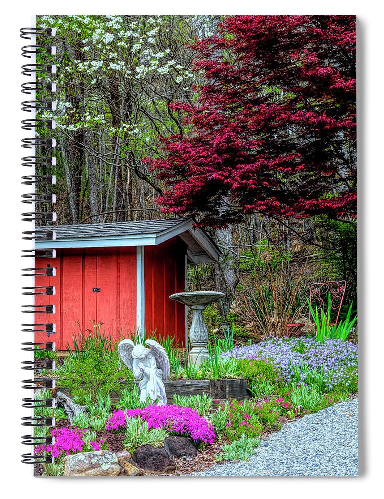 Barns Spiral Notebook featuring the photograph Garden Angel by Debra and Dave Vanderlaan