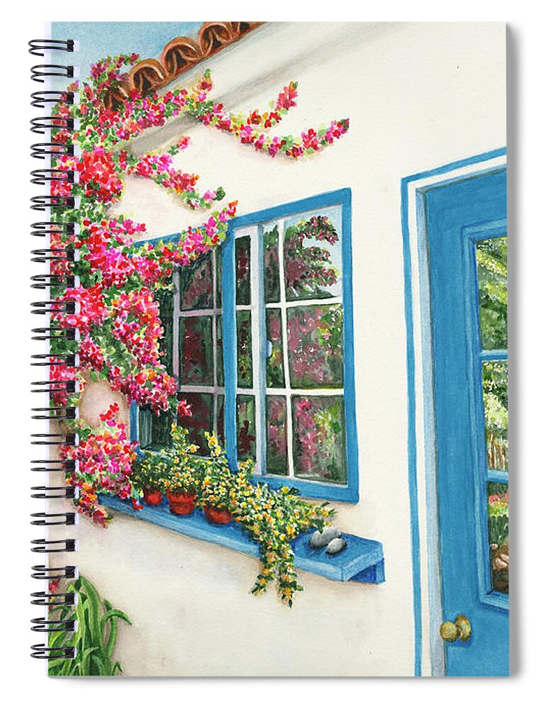 Bungalow Spiral Notebook featuring the painting Garden Bungalow by Lori Taylor