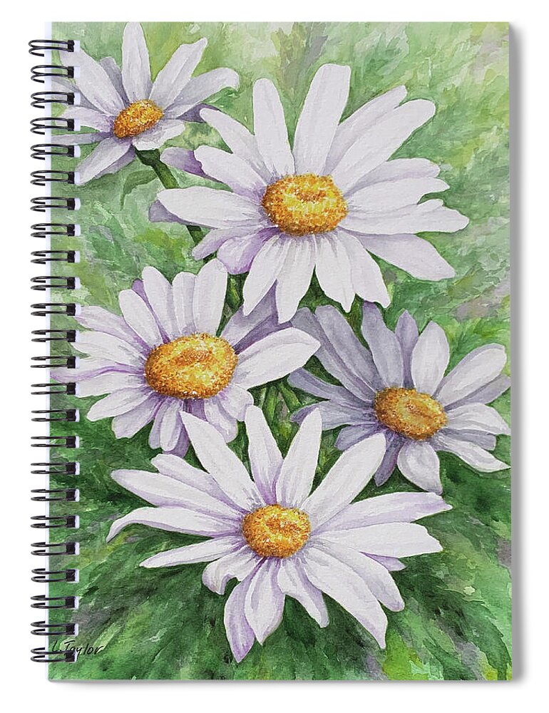Daisy Spiral Notebook featuring the painting Garden Daisies by Lori Taylor