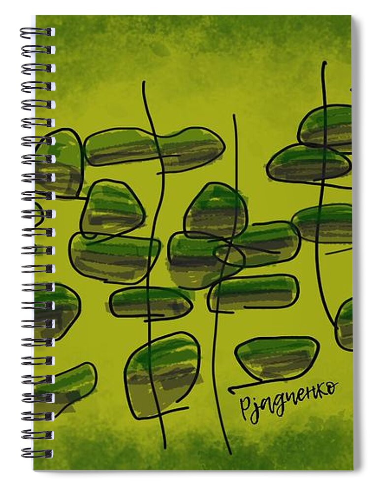 Garden Spiral Notebook featuring the digital art Garden by Ljev Rjadcenko