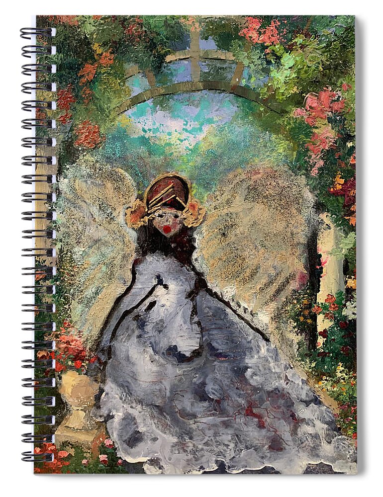 Girl Spiral Notebook featuring the painting Garden of Forking Paths by Leslie Porter