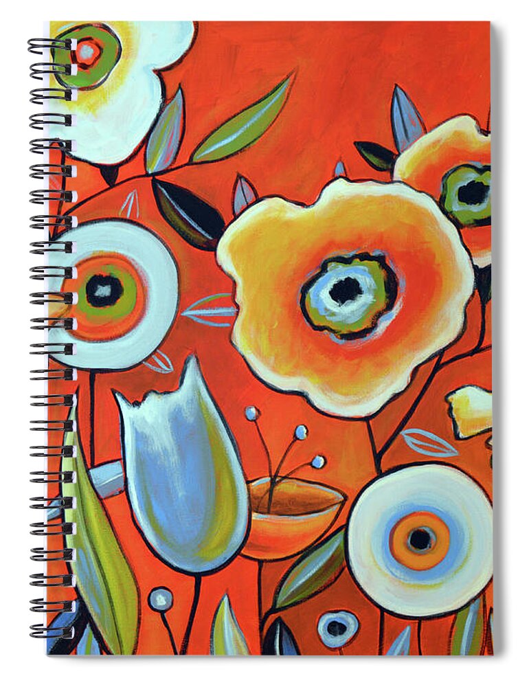 Flowers Spiral Notebook featuring the painting Garden of Joy by Amy Giacomelli