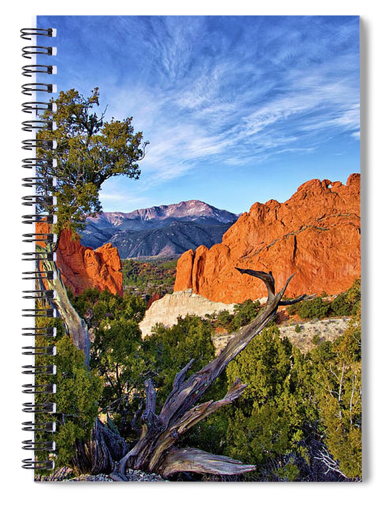 Sunrise Spiral Notebook featuring the photograph Garden of the Gods Sunrise by Bob Falcone
