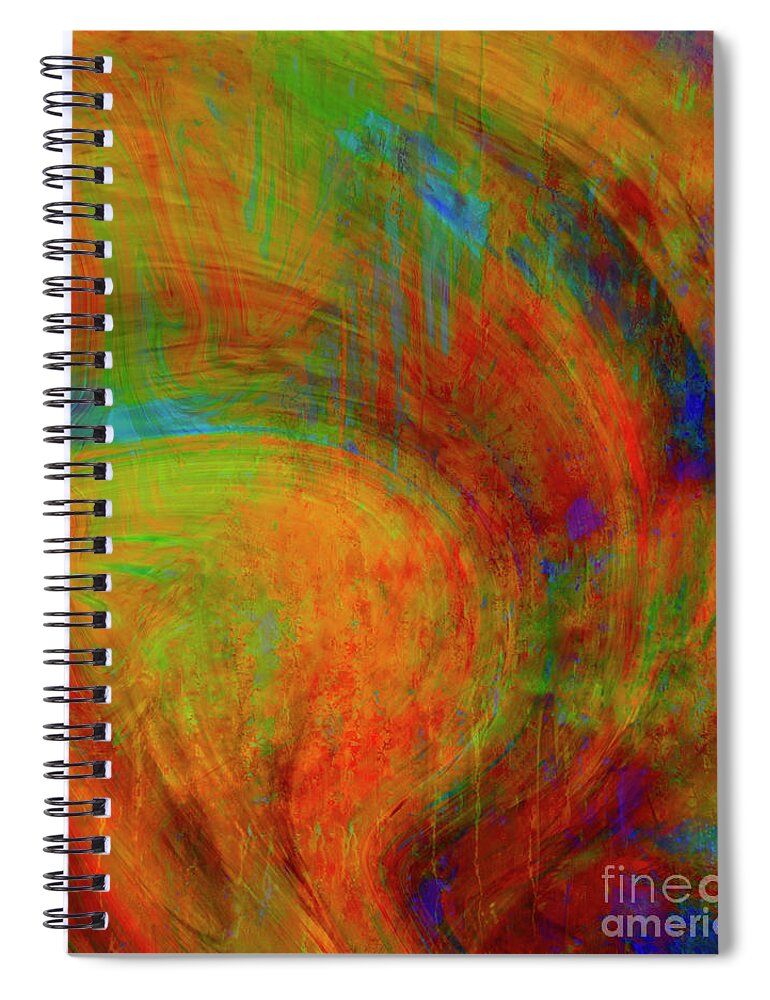 A-fine-art Spiral Notebook featuring the painting Garden Of Thundering Hearts by Catalina Walker