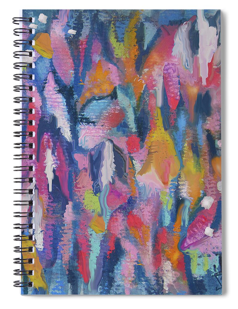 Pastel Painting Spiral Notebook featuring the painting Garden Rain by Jean Batzell Fitzgerald