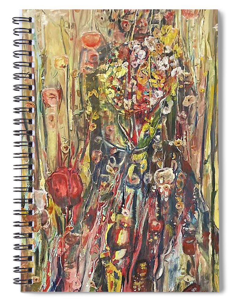 Garden Spiral Notebook featuring the painting Garden stroll by Peggy Blood