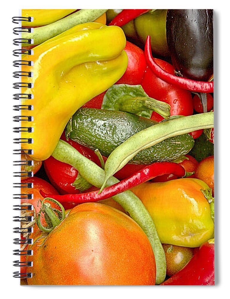 Peppers Spiral Notebook featuring the photograph Garden Vegetable Collection by Adam Jewell