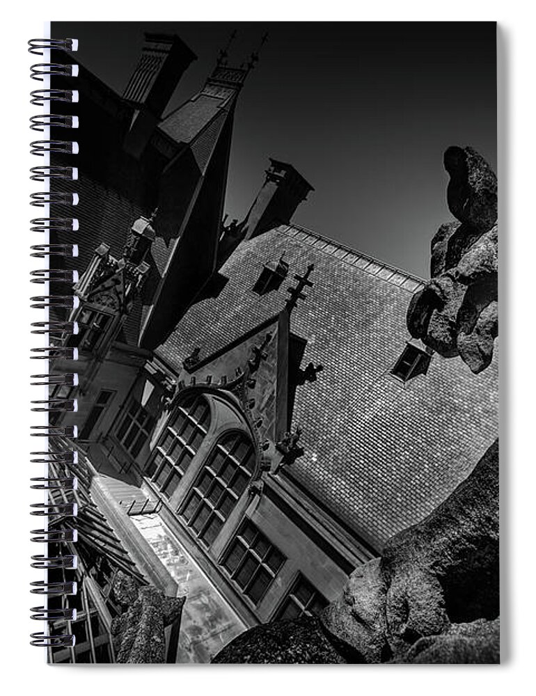 Biltmore Spiral Notebook featuring the photograph Gargoyle Attack by Doug Sturgess