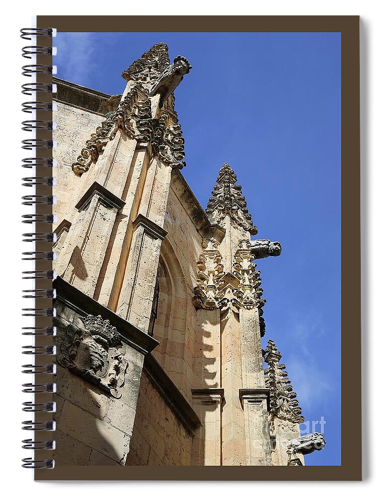 Segovia Spiral Notebook featuring the photograph Gargoyles of Segovia by Carol Groenen