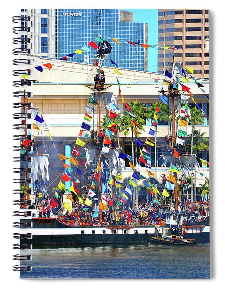Gasparilla Invasion Spiral Notebook featuring the photograph Gasparilla Invasion 2020 work A by David Lee Thompson