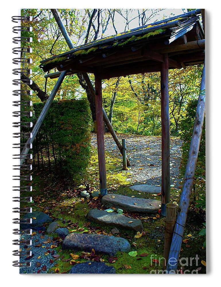 Oriental.japan Spiral Notebook featuring the photograph Gateway To The Courtyard by Tim Ernst