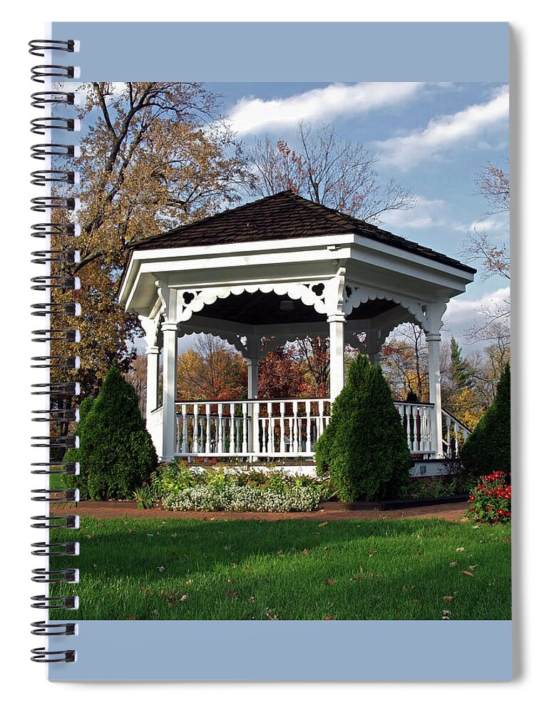 Gazebo Spiral Notebook featuring the photograph Gazebo at Olmsted Falls - 1 by Mark Madere