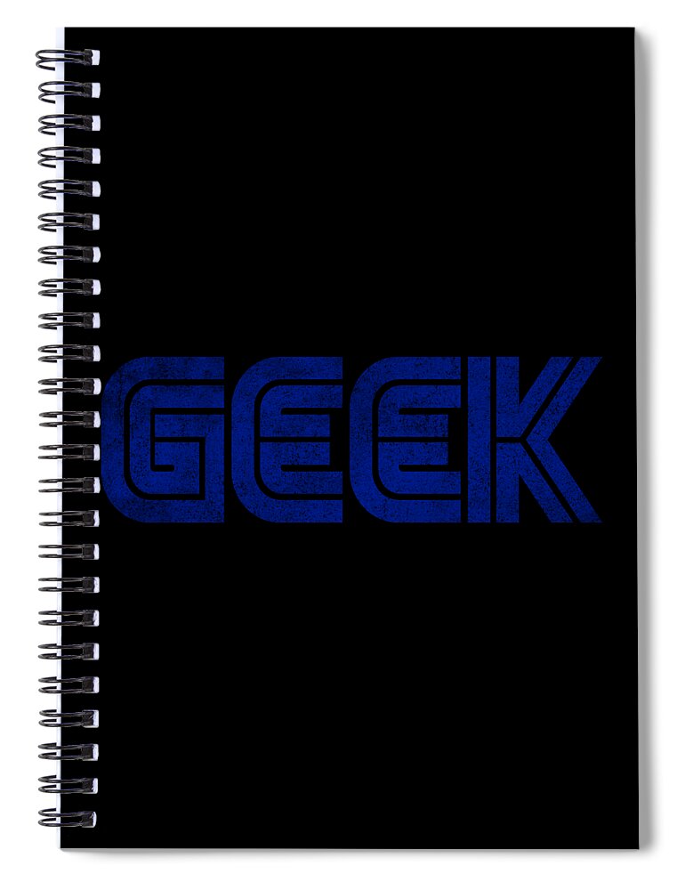 Cool Spiral Notebook featuring the digital art Geek White Vintage by Flippin Sweet Gear
